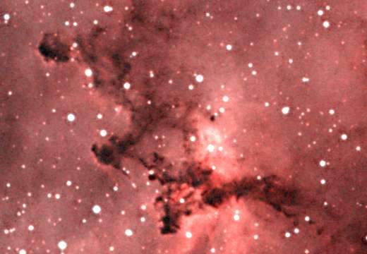 Dust lanes in the Rosette nebula